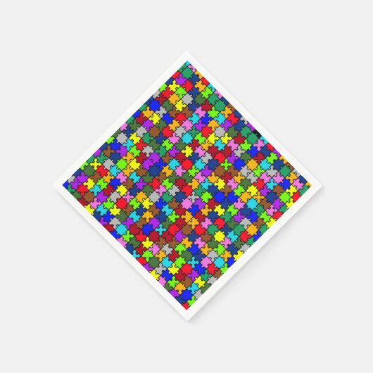 自閉症ジグソー スタンダードカクテルナプキン (角)