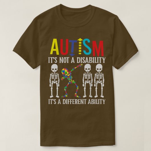 自閉症スケルトン違うPuを吸収する能力 Tシャツ (デザイン正面)