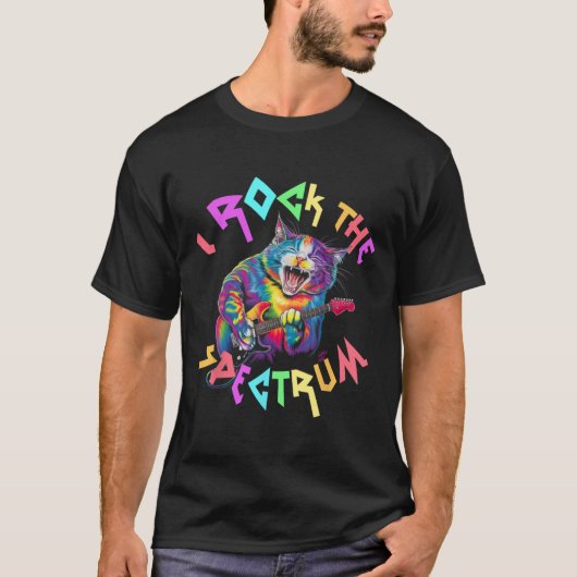 自閉症スペクトラムのロック お父さん 平和 愛 親族 Tシャツ (正面)