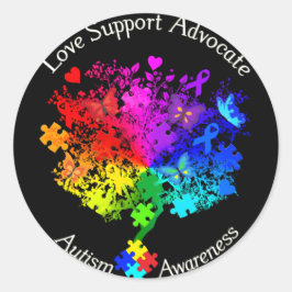 自閉症スペクトラムツリー ラウンドシール