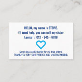 自閉症スペクトルの医療IDについて 名刺 (裏面)