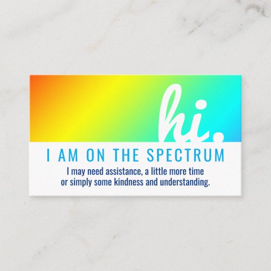 自閉症スペクトルの医療IDについて 名刺 (正面)