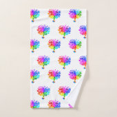 自閉症スペクトルの木 バスタオルセット (ハンドタオル)