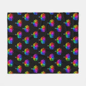 自閉症スペクトルの木 フリースブランケット (正面(横))