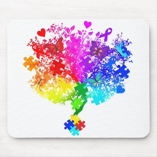 自閉症スペクトルの木 マウスパッド (正面)