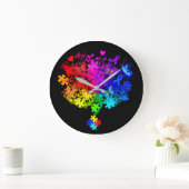 自閉症スペクトルの木 ラージ壁時計 (ホーム)