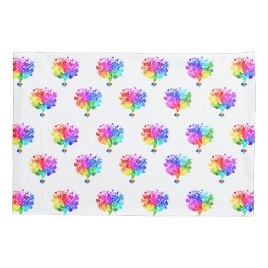 自閉症スペクトルの木 枕カバー (裏面)