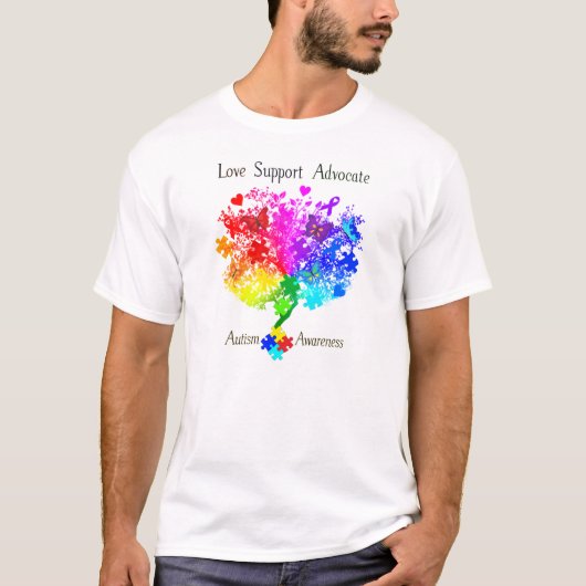 自閉症スペクトルツリー Tシャツ (正面)