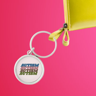 自閉症スペクトル障害おもしろいカラフル キーホルダー