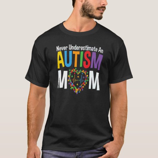 自閉症スペクトル障害ママ誇りを持った認識度パズ Tシャツ (正面)