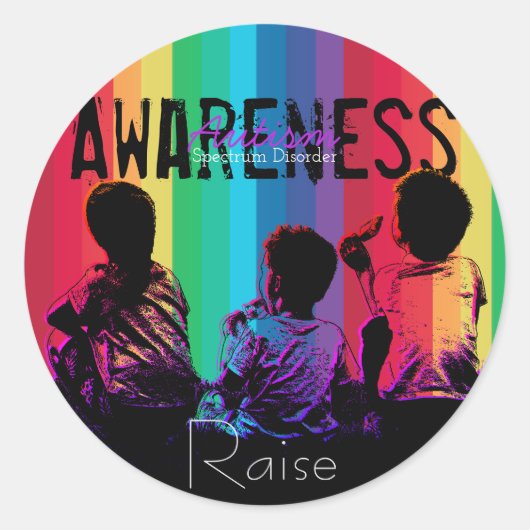 自閉症スペクトル障害認識度シール ラウンドシール (正面)