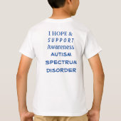 自閉症スペクトル障害(ASD)認識度シャツ Tシャツ (裏面)