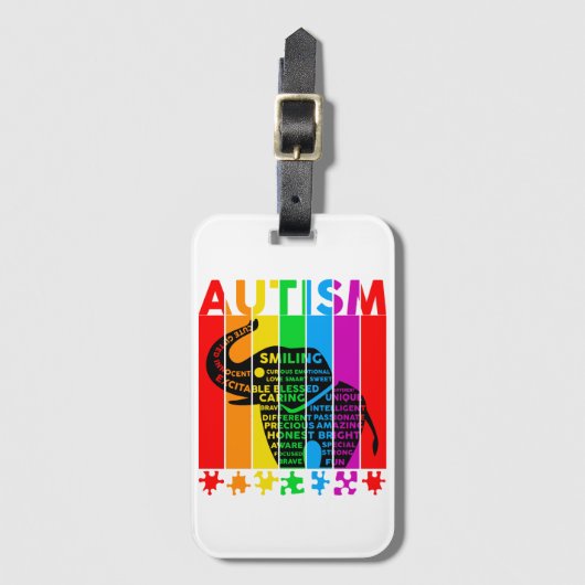 自閉症ゾウカウト認識度 ラゲッジタグ (正面縦)