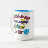 自閉症ゾウパズル ツートーンマグカップ (正面左)