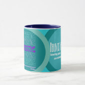 自閉症ティール(緑がかった色)コーヒーマグ マグカップ (中央)