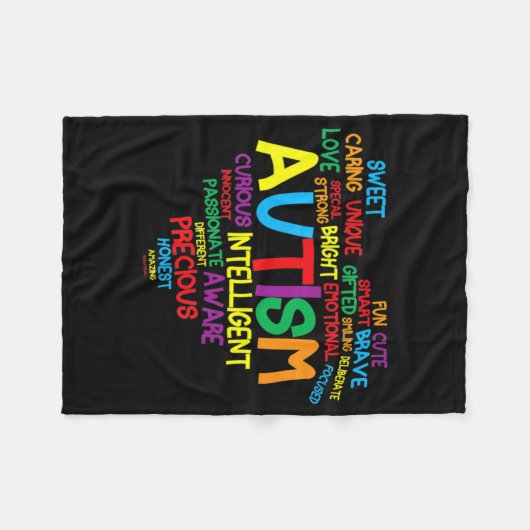 自閉症ハート自閉症誇りを持った意識ママGif フリースブランケット (正面(横))