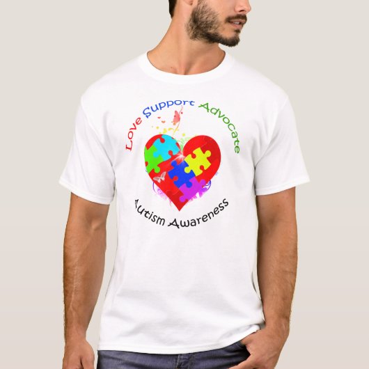 自閉症パズルオンハート Tシャツ (正面)