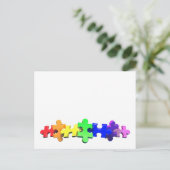 自閉症パズルストリップ ポストカード (スタンド正面)