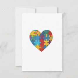 自閉症パズルハート サンキューカード