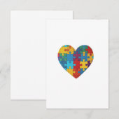 自閉症パズルハート サンキューカード (正面/裏面)