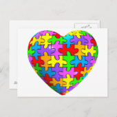 自閉症パズルハート ポストカード (正面/裏面)