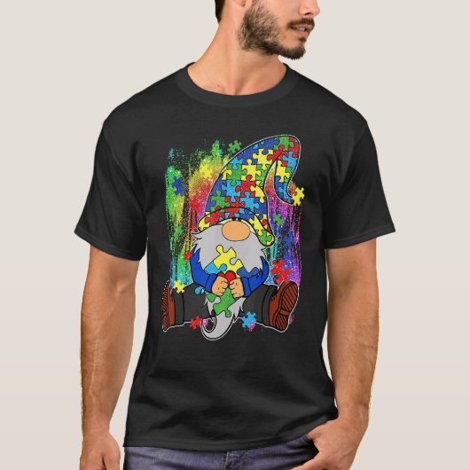 自閉症パズルピース ノーム 愛 受け入れる 理解 Tシャツ (正面)