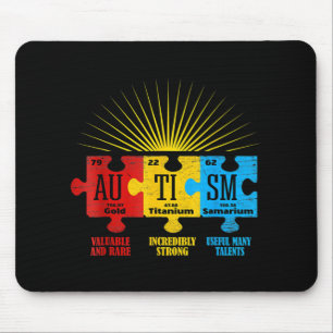 自閉症パズル化学元素Tシャツ14 マウスパッド