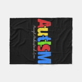 自閉症パズル受け入れ愛を理解する自閉症アワーン フリースブランケット (正面(横))