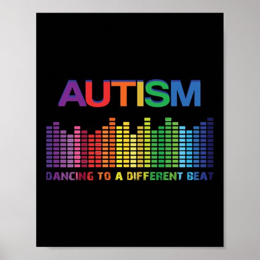 自閉症パズル自閉症の認識踊りの違い ポスター (正面)