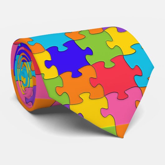 自閉症パズル ネクタイ (ロール)