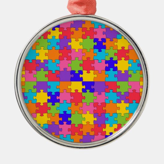 自閉症パズル メタルオーナメント (正面)