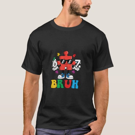 自閉症パズル 6 7 手 擦り傷 Tシャツ (正面)