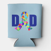 自閉症パパブルー認識度リボン 缶クーラー (正面)