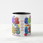 自閉症パーソナライズされた受理月セラミックマグカップ マグカップ (中央)