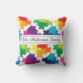 自閉症パーソナライズされた意識レインボーパズル クッション (正面)