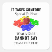 自閉症パーソナライズされた意識特殊Ed先生 スクエアシール (正面)