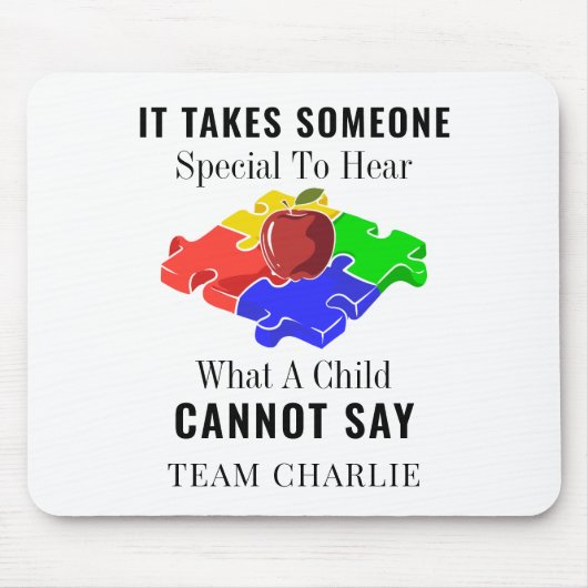 自閉症パーソナライズされた意識特殊Ed先生 マウスパッド (正面)