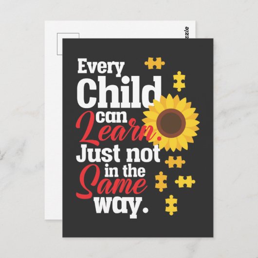 自閉症ヒマワリ特別教育先生 ポストカード (正面/裏面)