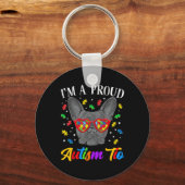 自閉症フランスのティオブルドッグパズルゲル キーホルダー (正面)