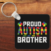 自閉症ブラザー誇りを持った認識度自閉症ファミリー キーホルダー (正面)