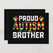 自閉症ブラザー誇りを持った認識度自閉症ファミリー ポストカード (正面/裏面)