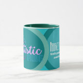 自閉症プライドティール(緑がかった色)コーヒーマグ マグカップ (中央)