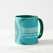 自閉症プライドティール(緑がかった色)コーヒーマグ マグカップ (正面右)