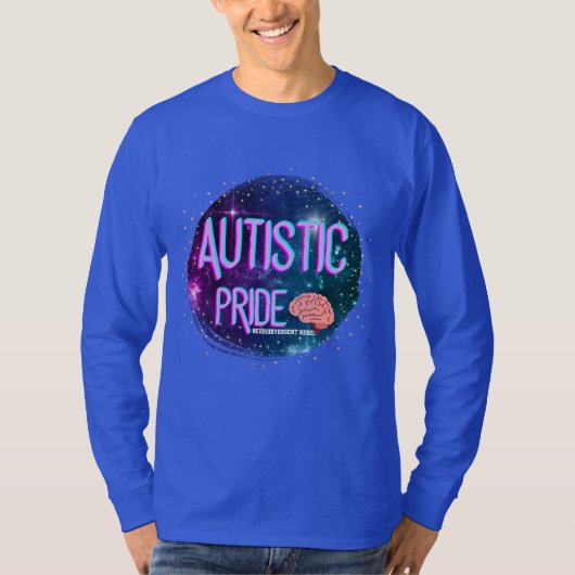 自閉症プライド宇宙ブレインシャツ Tシャツ (正面)