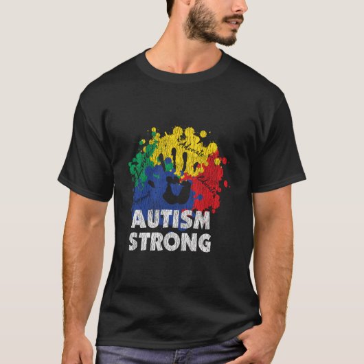 自閉症プライド 強く自閉症啓発 Tシャツ (正面)