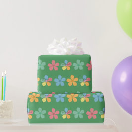 自閉症プライド 異なることは悪いことではない 花 緑 ラッピングペーパー