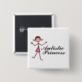 自閉症プリンセス（女の子） 缶バッジ (正面&裏面)