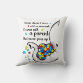 自閉症ママのシャツ女性自閉症意識シャツママ クッション (裏面)