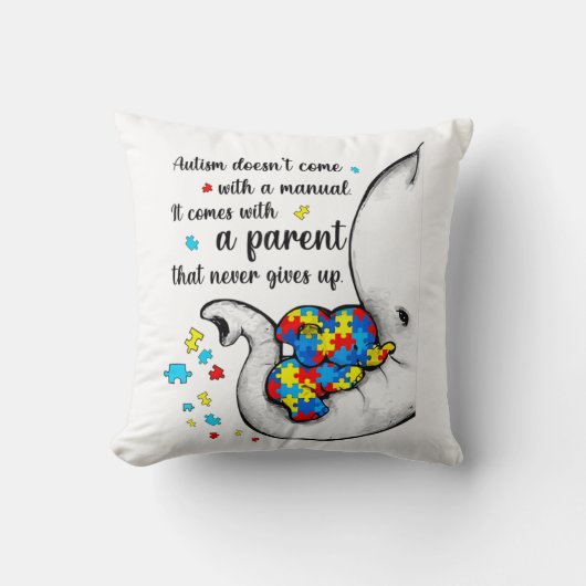 自閉症ママのシャツ女性自閉症意識シャツママ クッション (正面)