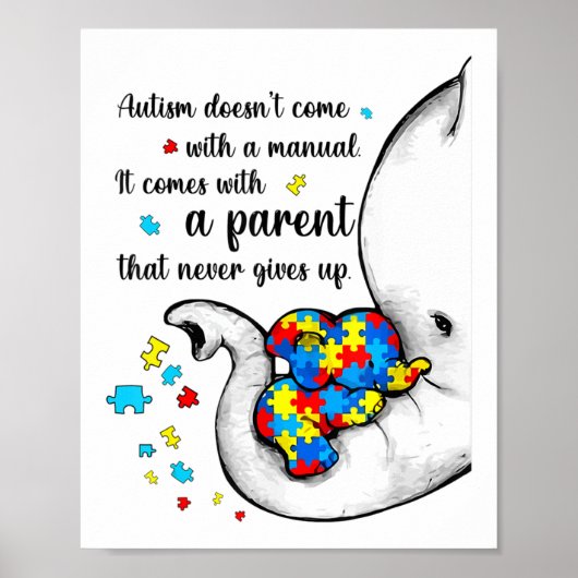 自閉症ママのシャツ女性自閉症意識シャツママ ポスター (正面)